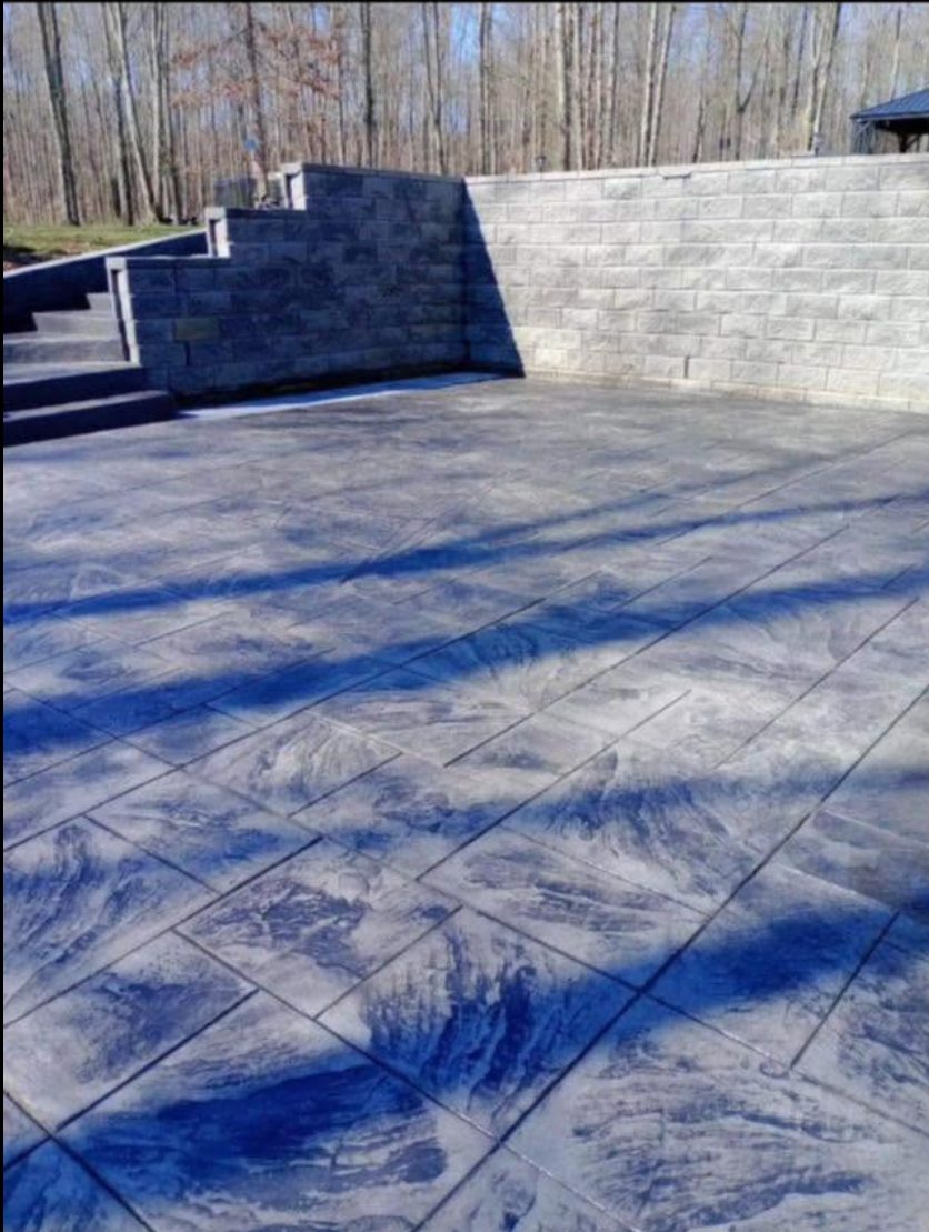 Finished driveway concrete work