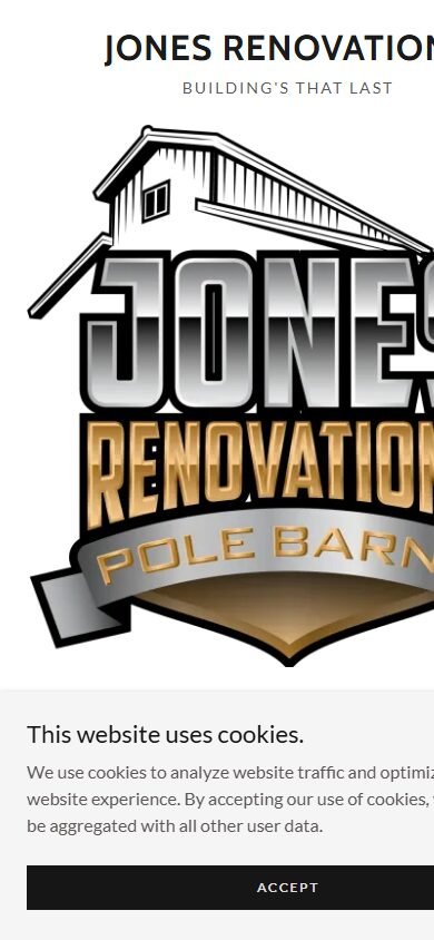 Jones Renovations website on a phone screen