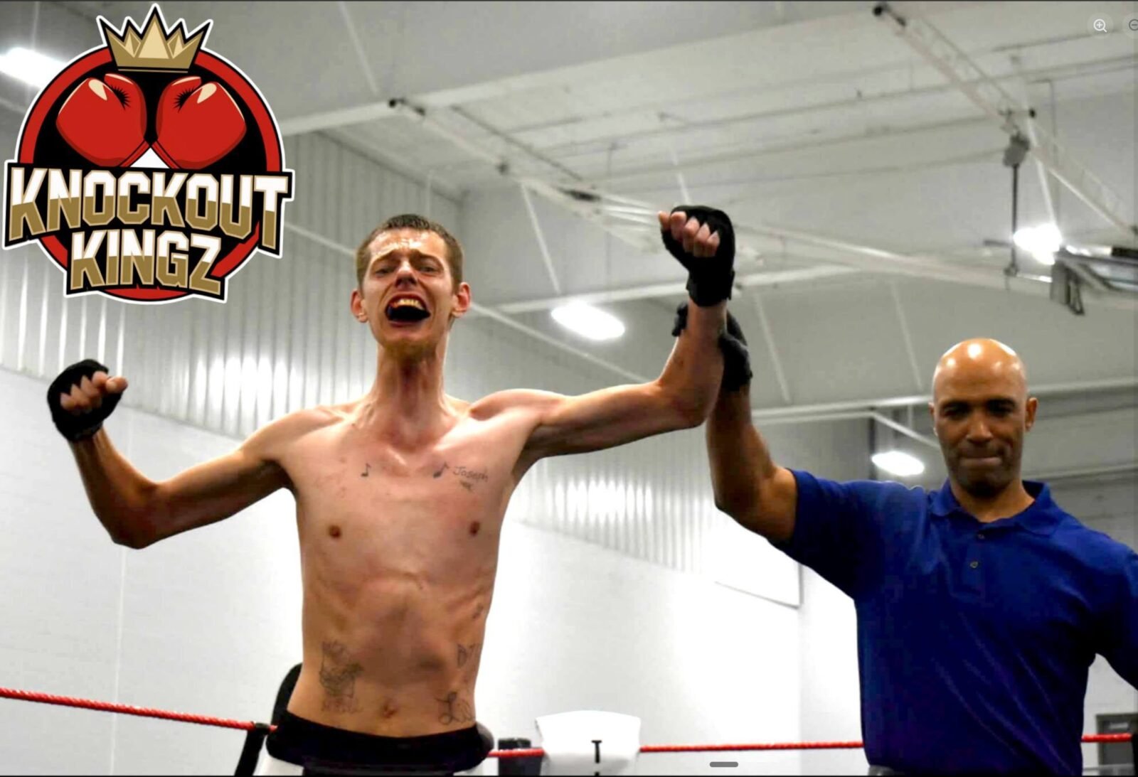 A Knockout Kingz fighter gets his hand raised in victory